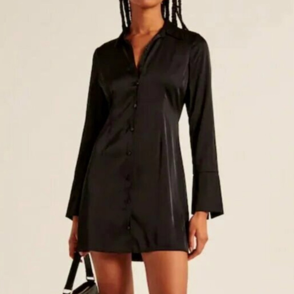 Abercrombie satin shirt dress